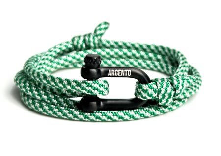 Bransoletka paracord szeklą - biało zielona