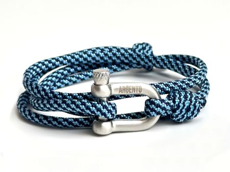 Bransoletka paracord szeklą - niebieska