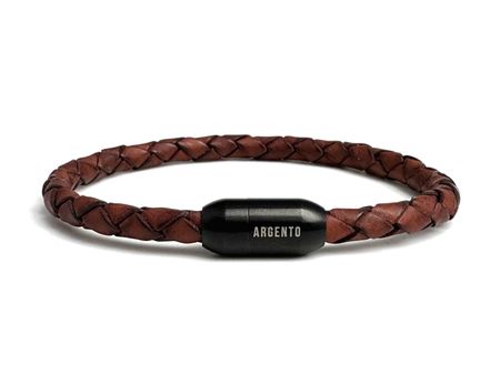 Męska Bransoletka Argento – pleciona brązowa