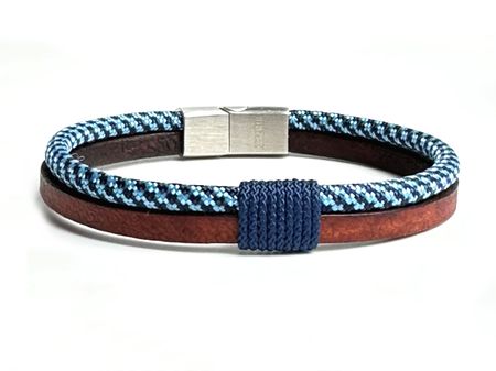 Męska Bransoleta Skórzana z linką paracord