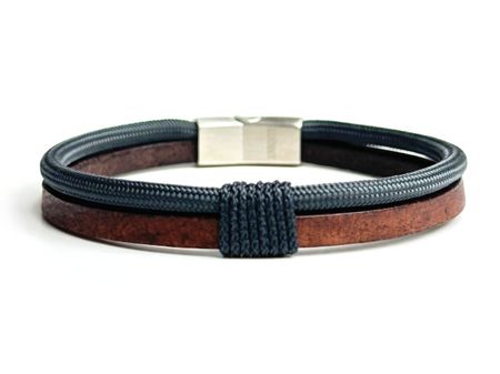 Męska Bransoleta Skórzana z paracord