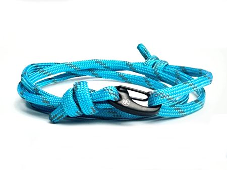 Bransoletka paracord karabińczyk - lazurowy 