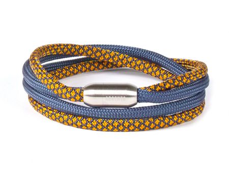 Bransoletka Marynistyczna Gold & Navy – Srebrna Boja