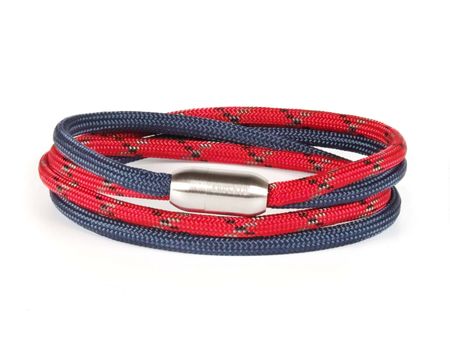Bransoletka Marynistyczna Red & Navy – Srebrna Boja