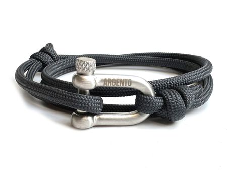 Bransoletka pracord z szeklą – grafitowa Argento 