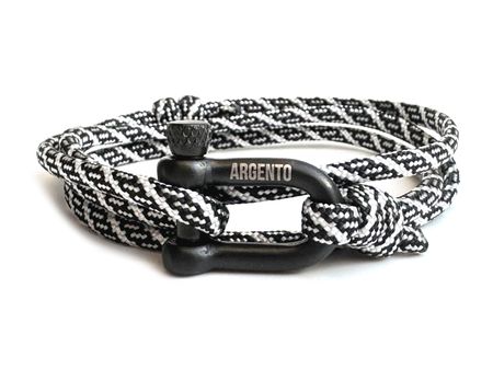 Bransoletka pracord z szeklą – czarno biała Argento 